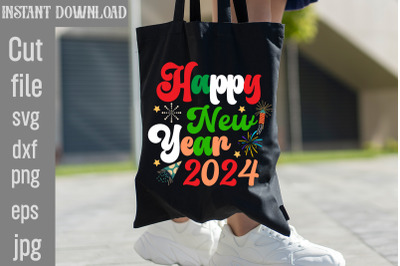 Happy New Year 2024 SVG cut file&2C;Happy New Year 2024 Png &2C; Disco Ball