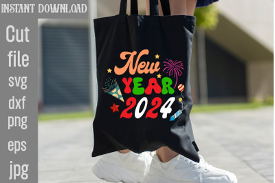 New Year 2024 SVg cut file&2C;Happy New Year 2024 Png &2C; Disco Ball New Ye