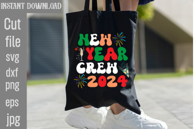 New Year Crew 2024 SVG cut file,Happy New Year 2024 Png , Disco Ball N