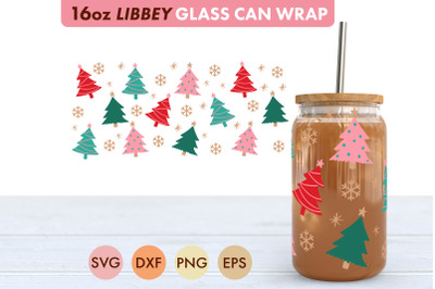 Christmas Tree SVG PNG 16 oz Libbey Glass Can