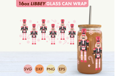 Nutcracker SVG PNG 16 oz Libbey Glass Can