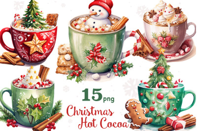 Christmas Hot Cocoa PNG | Christmas Coffee Clipart Set