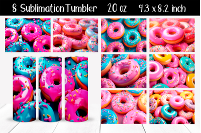 Set Donuts Sublimation Tumbler Wrap 20 oz