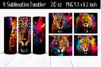 Set Leopard Sublimation Tumbler Wrap 20 oz