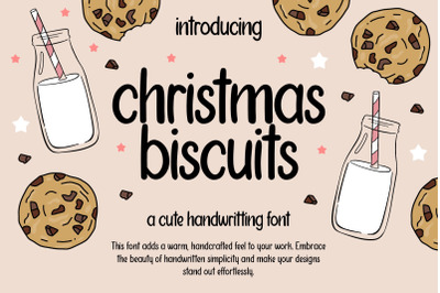 Christmas Biscuits Font, Handwritten Font, OTF, TTF, SVG