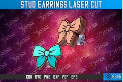 Bow Stud Earrings Laser Cut | Accessories Laser Cut