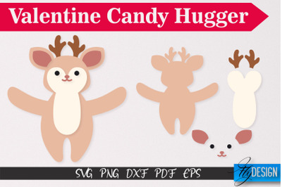 Deer Valentine Candy Hugger SVG | Candy Hugger SVG | Animals SVG