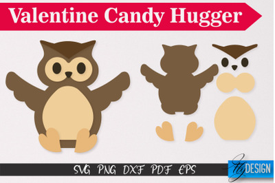 Owl Valentine Candy Hugger SVG | Candy Hugger SVG | Animals SVG