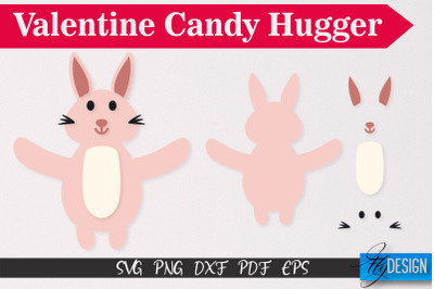 Rabbit Valentine Candy Hugger SVG | Candy Hugger SVG | Animals SVG