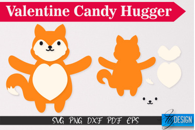 Fox Valentine Candy Hugger SVG | Candy Hugger SVG | Animals SVG