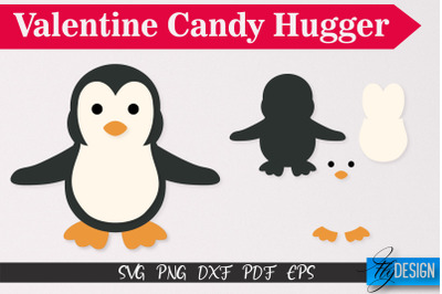 Penguin  Valentine Candy Hugger SVG | Candy Hugger SVG | Animals SVG