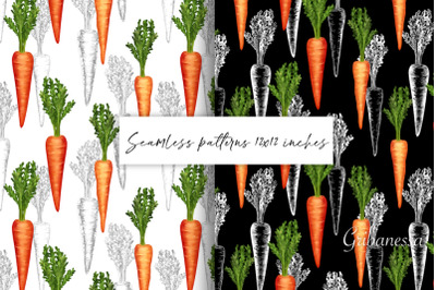 Seamless patterns with carrots