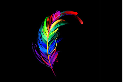 Rainbow Feather Luminescent Paint