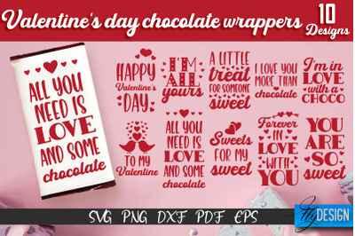 Valentine&#039;s Day Chocolate Wrappers SVG | Chocolate Wrappers Design