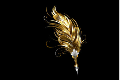 Gold Feather Pen