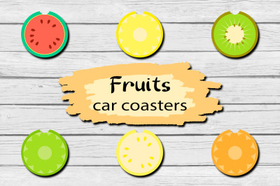 Fruits Car Coaster Sublimation Design Bundle