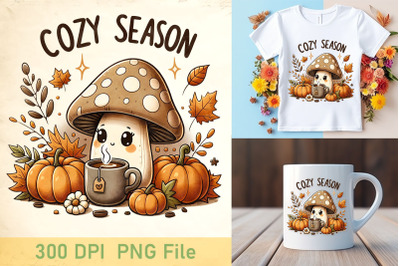 Cozy Season Cute Mushroom