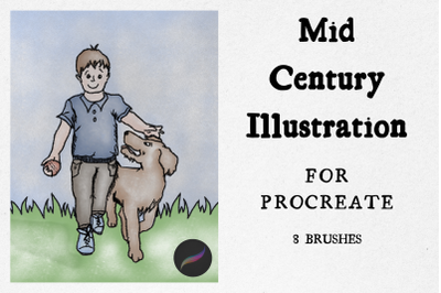 Mid Century Illustration Brushes for Procreate X 12