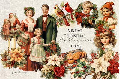 Vintage Christmas Holiday Clipart