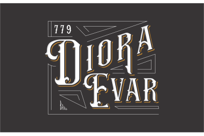 Diora Evar font Vintage
