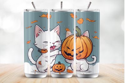 Cute Kittens Halloween 20Oz Tumbler Wrap Sublimation Design