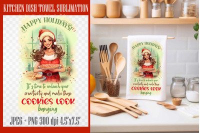 Christmas Cookies| Kitchen Towel Sublimation PNG