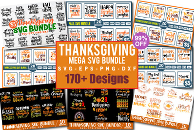 Thanksgiving Mega SVG Bundle, Thanksgiving Quotes Shirt, Thanksgiving