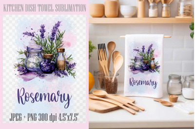 Rosemary PNG| Kitchen Dish Towel Sublimation