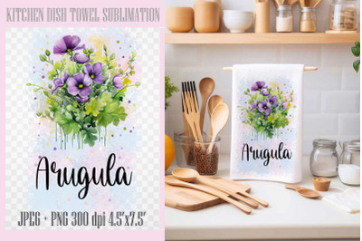 Arugula PNG| Kitchen Dish Towel Sublimation