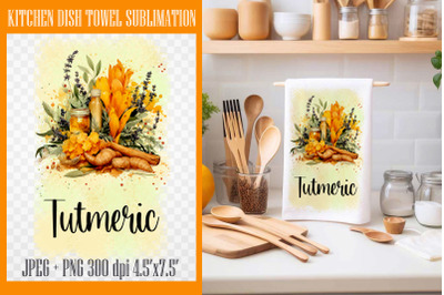 Tutmeric 2 PNG| Kitchen Dish Towel Sublimation