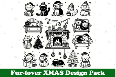 Festive Pets Christmas Clipart Pack