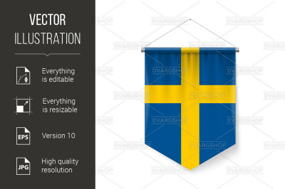 Pennant Flag Icon of Sweden