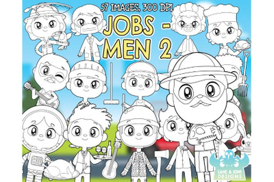 Jobs Occupations - Men 2 Digital Stamps - Lime and Kiwi Designs