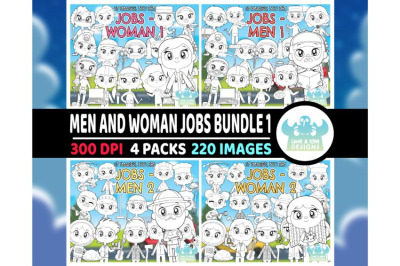 Woman and Men Jobs Digital Stamps Bundle 1 - Lime and Kiwi Designs