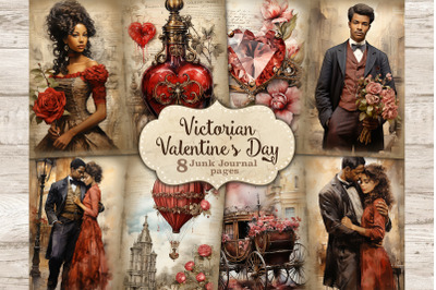 Valentines Day Junk Journal Paper | Victorian Digital Art