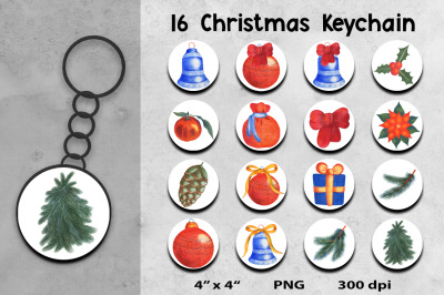 Christmas Keychain Sublimation PNG Designs