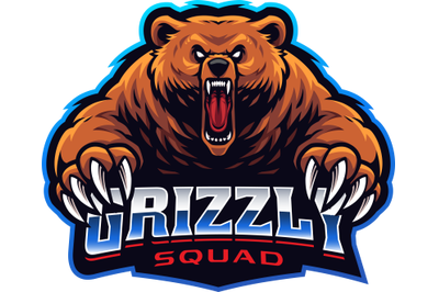 Grizzly esport mascot logo design