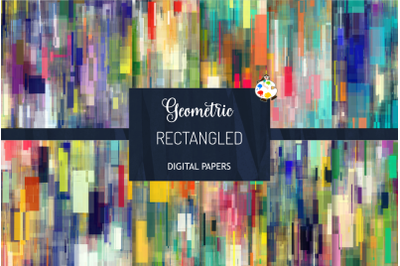 Rectangled - Geometric Abstract Digital Art Papers