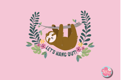 Lets Hang Out Sloth Sublimation png | Sloth png clipart | cute png