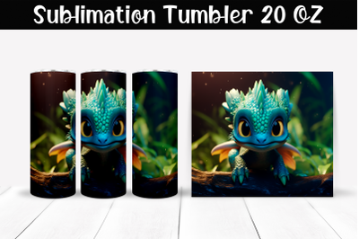 3D dragon Sublimation Tumbler Wrap 20 oz