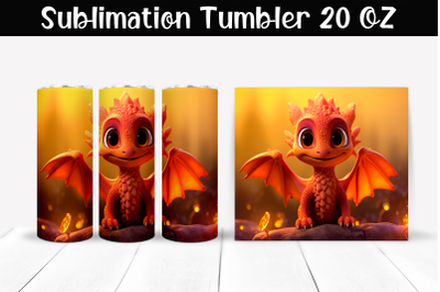 3D dragon Sublimation Tumbler Wrap 20 oz