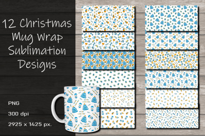 Christmas Mug Wrap Sublimation Design 15 oz.
