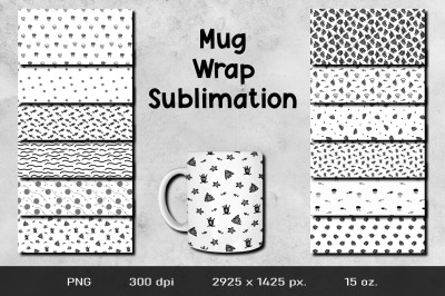 Fish Mug Wrap Sublimation Design 15 oz.