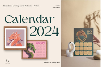 Dragon Calendar Templates 2024