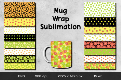 Fruit Mug Wrap Sublimation Design 15 oz.