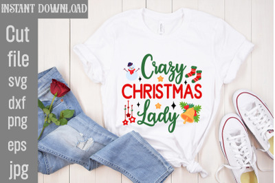 Crazy Christmas Lady SVG cut file,Christmas SVG Design, Christmas Tree