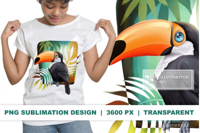 Toucan bird PNG | cartoon sublimation design