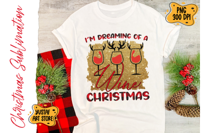 Christmas Wine gold glitter and buffalo plaid design