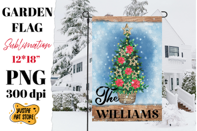 Christmas garden flag sublimation. Family garden flag