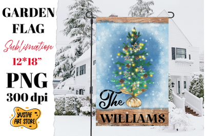 Christmas garden flag sublimation. Family garden flag